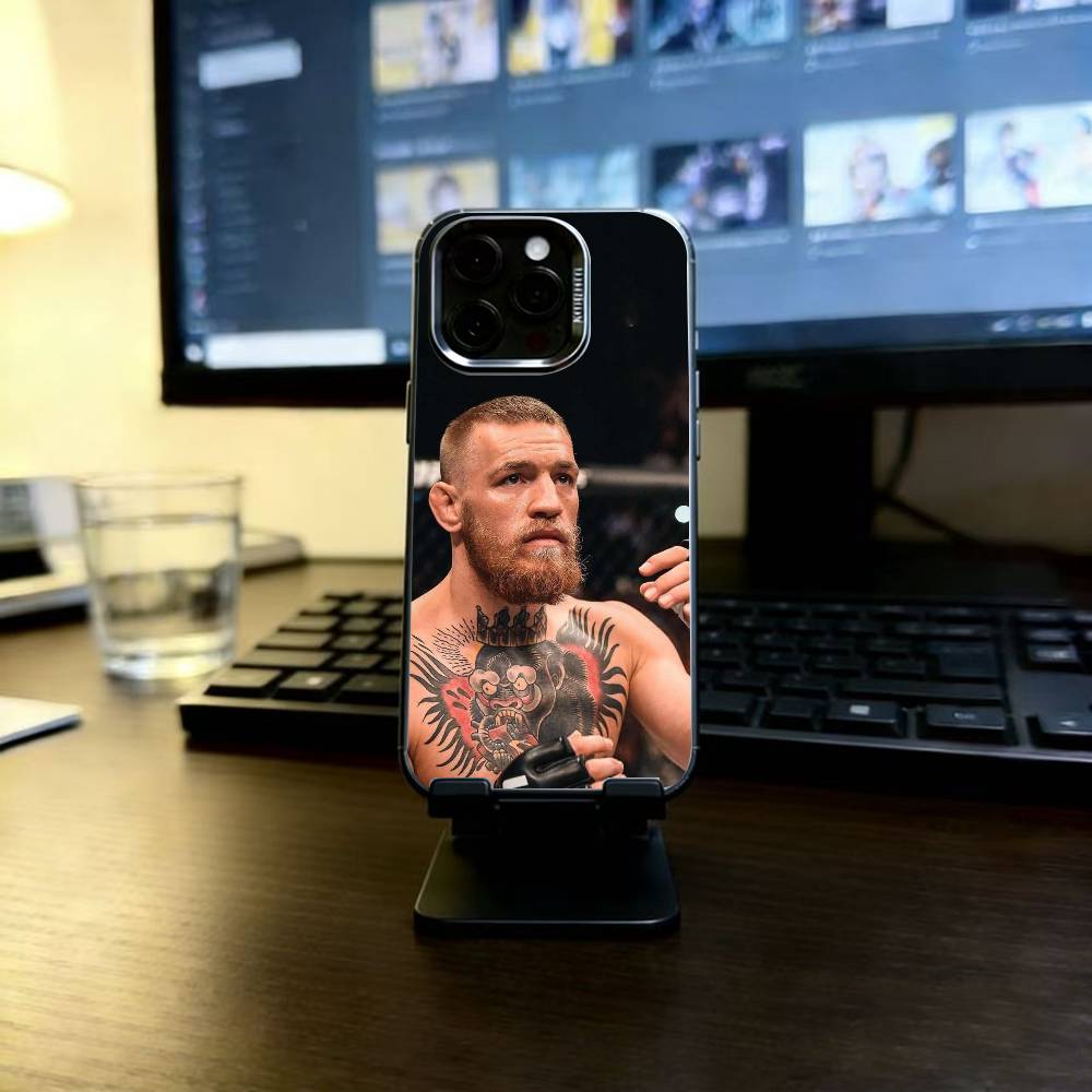 Conor McGregor Boxing Phone Case For iPhone 17,16,15,14,13,12,11 Plus,Pro Max,XS,Colored Silver Plated Inside Cover
