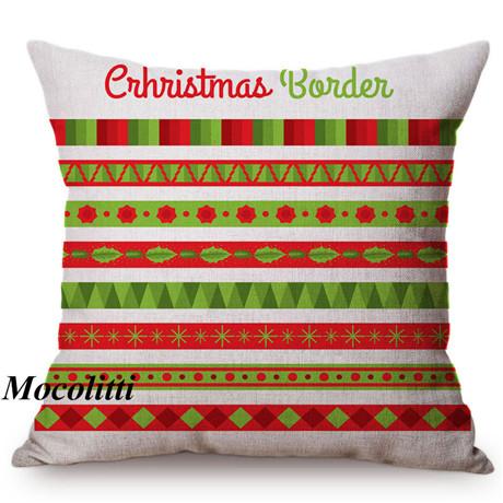 Happy Christmas Decoration Cushion Cover Cotton Linen Geometric Sofa Decorative Christmas Throw Pillow Case Cojines