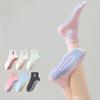 Womens Professional Pilates Yoga Socks Non Slip Dot Grip Ankle Socks For Indoor Exercise Running Jumping Rope Fitness