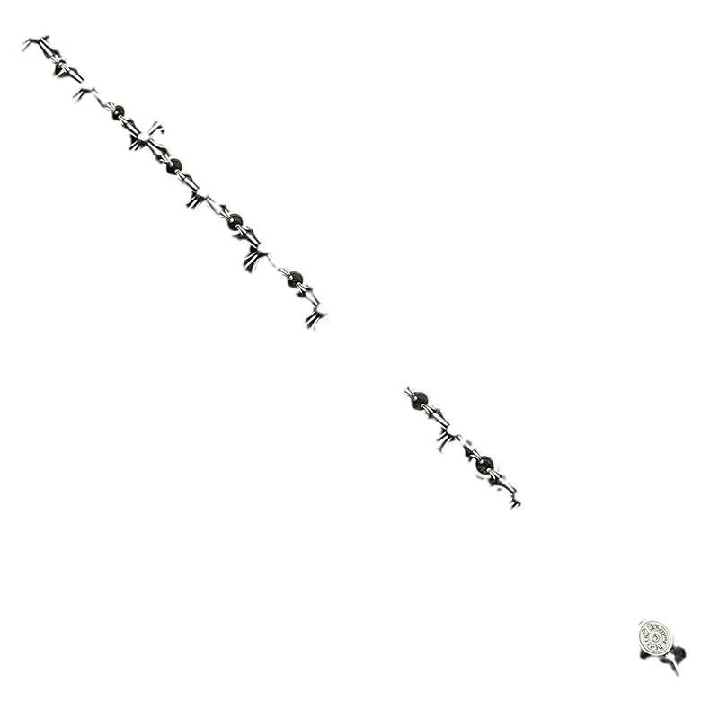 Unisex Sterling Silver Retro Cross Emotion Bracelet