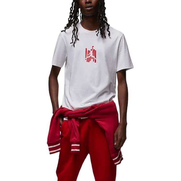 Jordan T Shirt Men's White/Gym Red FD7026-100