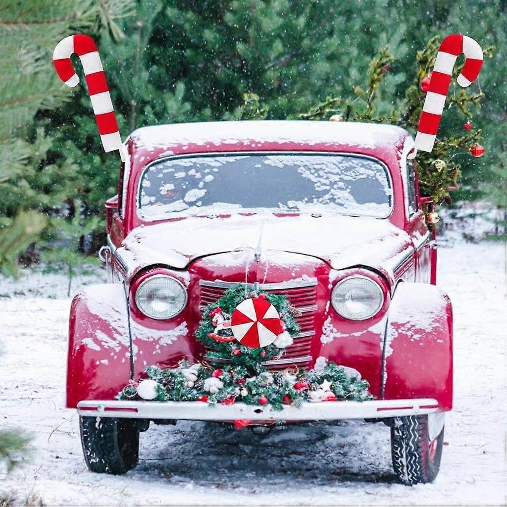 Car Decoration Candy Cane Antler Nose Auto Decor Car Supplies for Christmas