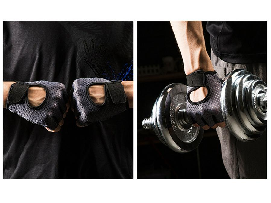 Męskie i Damskie Oddychające Siateczkowe Rękawice Fitnessowe na Siłownię, do Jazdy na Rowerze i Treningów