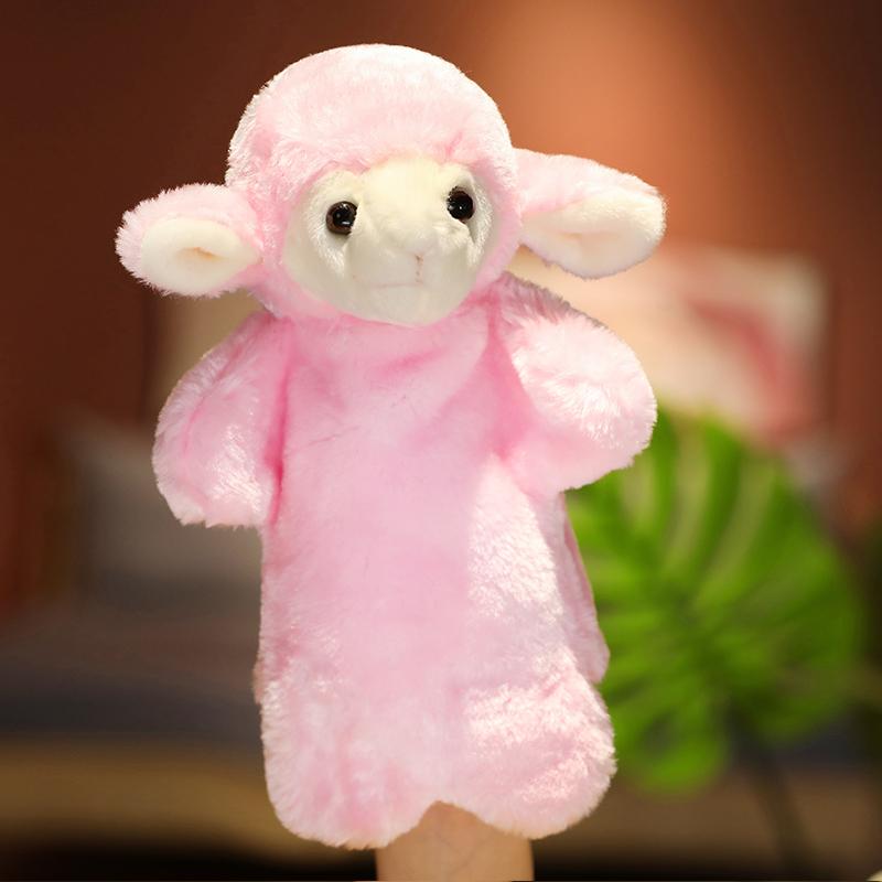 28m Cartoon Animal Plush Hand Puppet Kawaii Rabbit Cat Pig Tortoise Frog Owl Dog Monkey Plushie Interactive Story Prop Gift