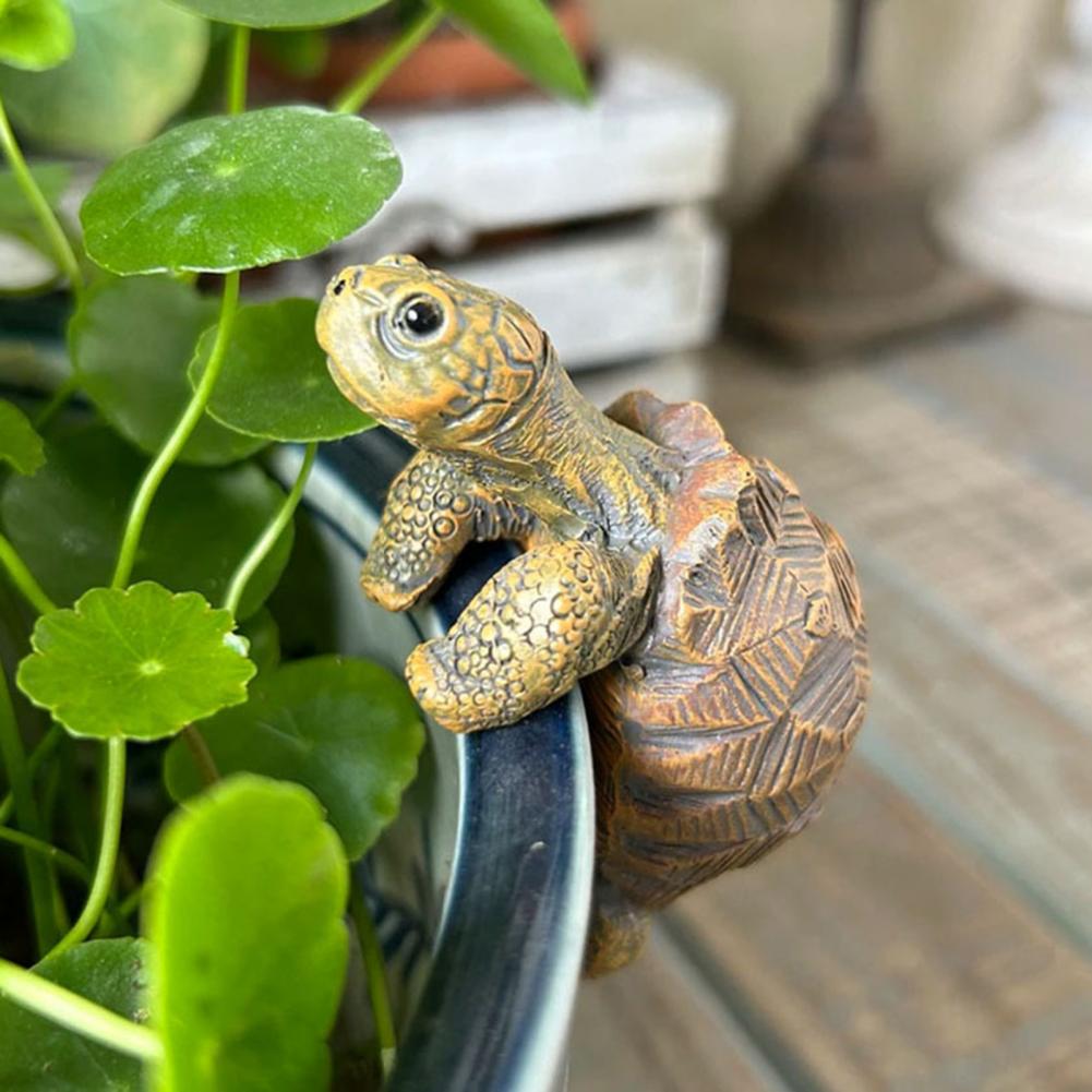 1/2Pcs Creative Simulation of Small Turtles Resin Crafts Gardening Balcony Flower Pot Decoration Home Fish Tank Small Ornaments