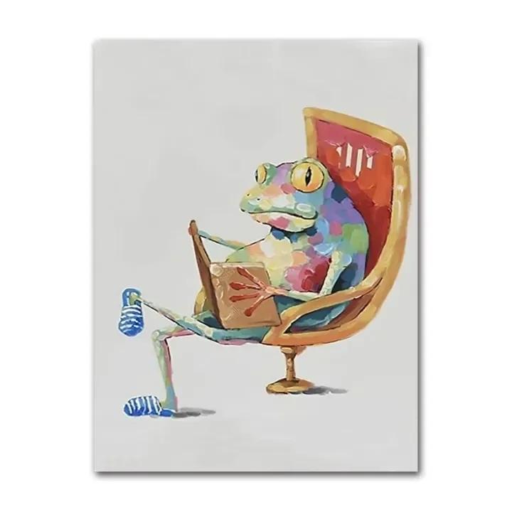 

Cute Frog Graffiti Art Canvas Painting Abstract Animals Posters And Prints on Canvas Wall Art Picture For Home Living Room De 21X30CMNo Framed