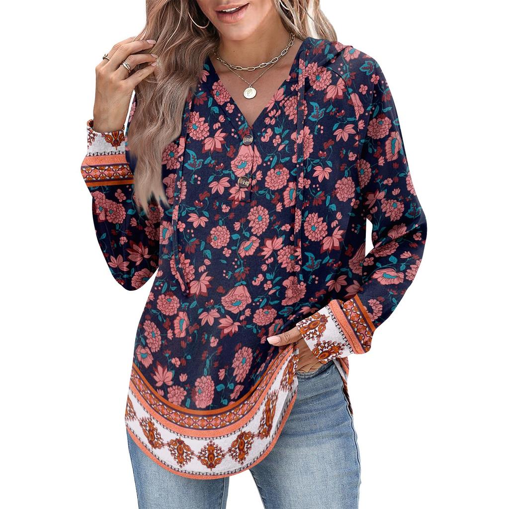 Women's Fashion Women's Lightweight Long Sleeve Pullover With Pockets Preppy Graphic Hoodie