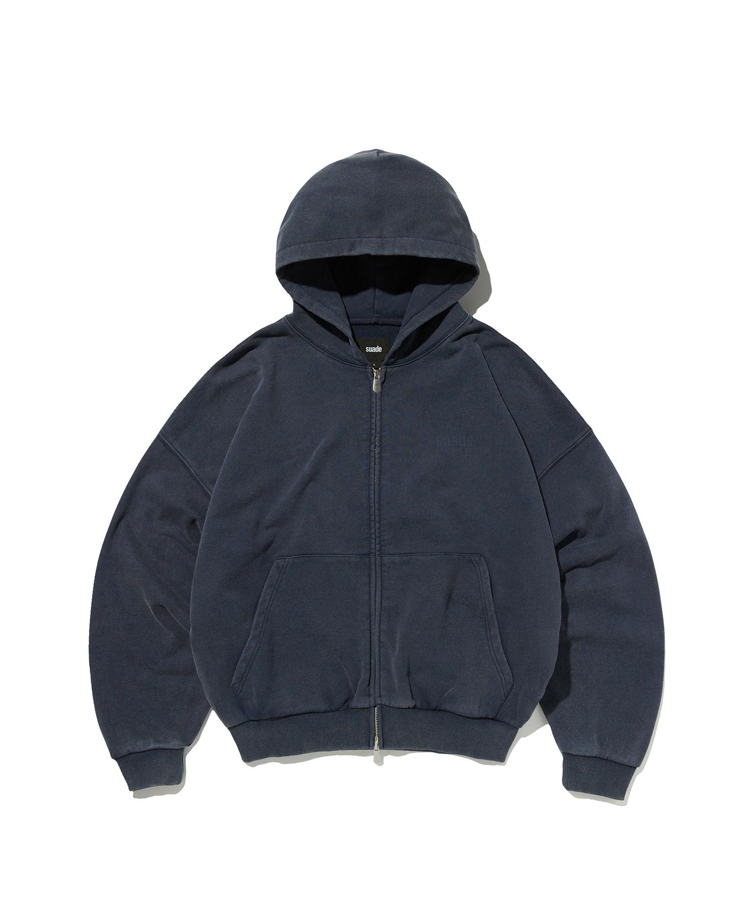 Suade Cropped Washed Hood Zip Up