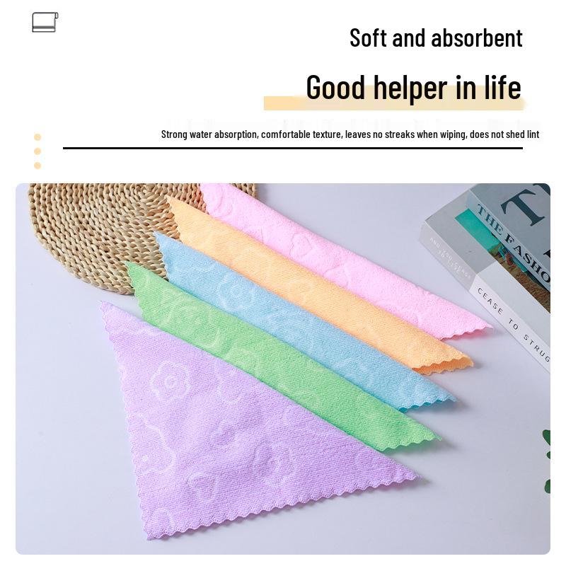 Superfine Fiber Embossed Bear Towel - Colorful, Warp-Knitted Square for Events & Gifts