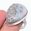 Natural Larimar Gemstone Handmade 925 Sterling Silver Jewelry Ring Size 10 u8O18