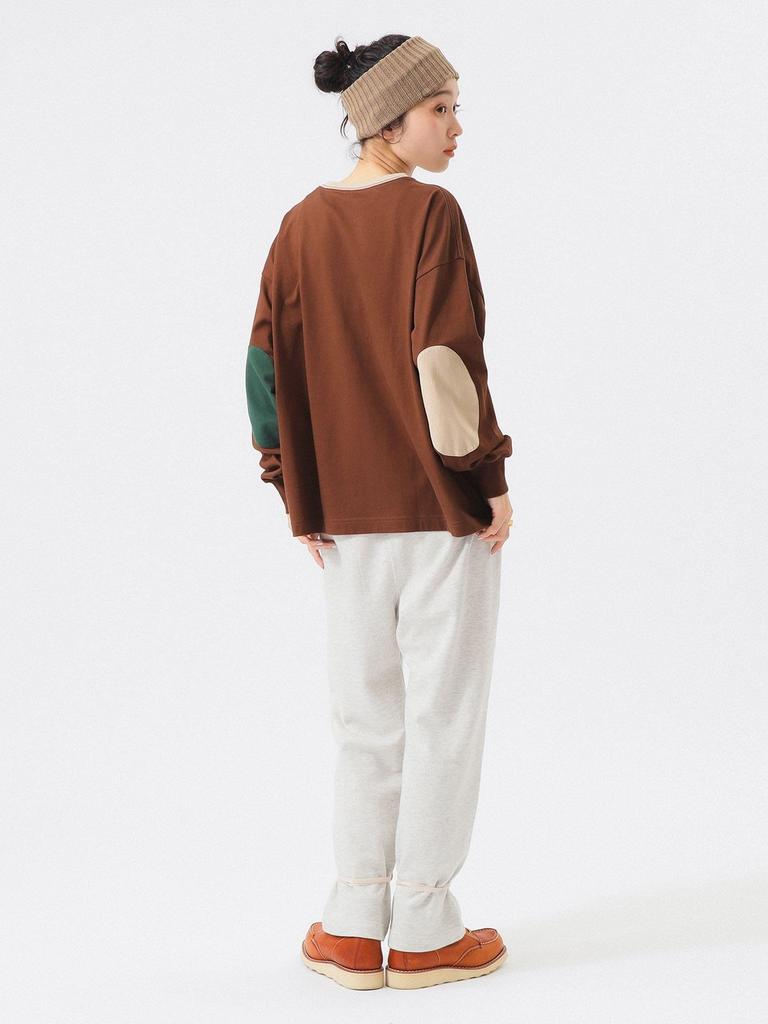 Beams Boy L/S TEE [Special Order] Champion Elbow Patch T-Shirt Women's Brown Size S
