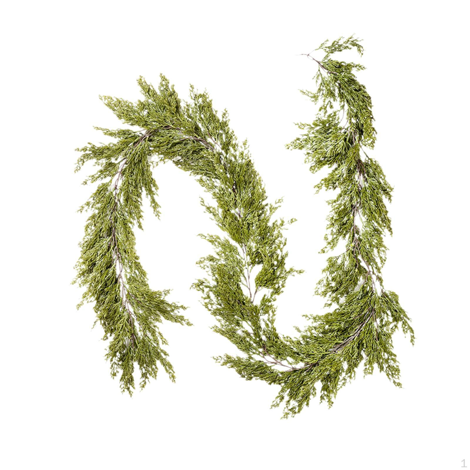 

Рождественский искусственный кипарисовый лист, лоза, зелень, декор, деревенское реалистичное подвесное украшение для фасада 180cm