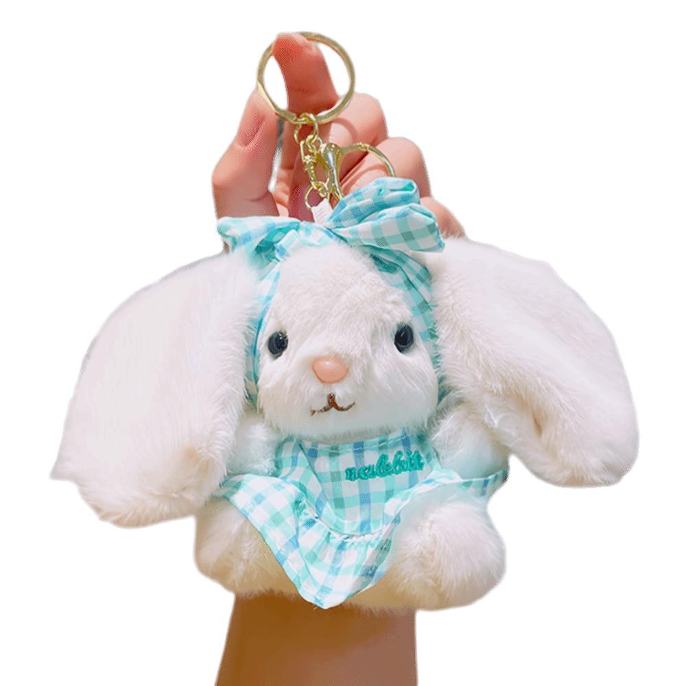 Bow Easter Stuffed Bunny Keychain Creative Rabbit Pendant Bag Charm Plush Toy Key Ring  Companion