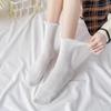 White Mid-calf Socks for Women In Autumn and Winter, Lace Cotton Pile Socks, Trendy Cotton, Sweat-absorbing