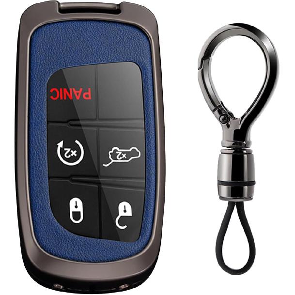 2/3/4/5 Tasten Smart Key Fob Hülle mit Schlüsselanhänger Passend für Jeep Fernbedienung Schlüssel Hülle Case Kompatibel mit Jeep Grand Cherokee für Dodge Challenger Charger