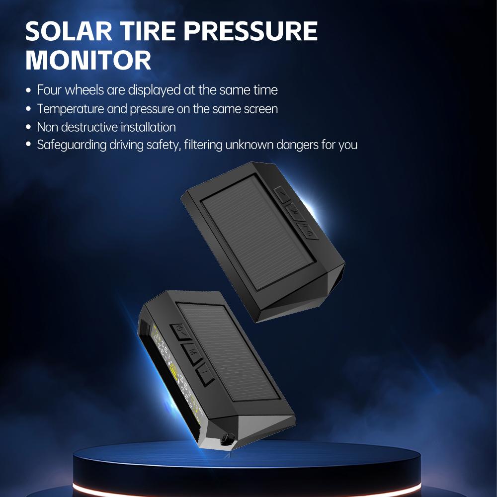 0-6.8Bar Digital LCD Display T21 Automobile Accessories Tyre Temperature Monitor USB / Solar TPMS