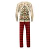 Set di top e pantaloni a maniche lunghe coordinati per la famiglia con stampe natalizie Set coordinati per la famiglia