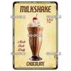 [SQ-DGLZ] Milchshake-Metallschild, Vintage-Plakette, Blechschild, Wanddekoration, Heimdekoration, Bar-Schild, Heimdekoration, Eiscreme-Poster