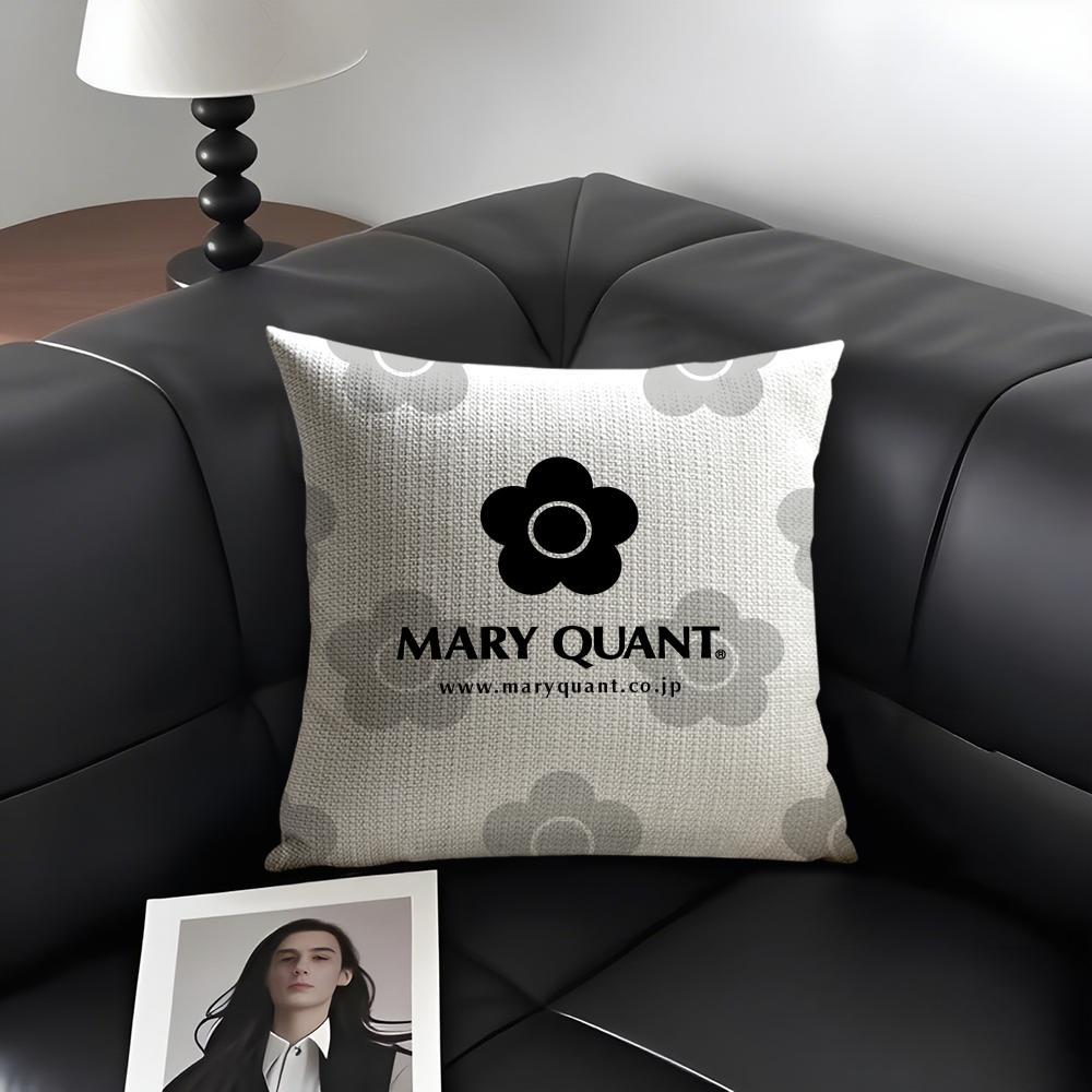 

MMary QQuant Brand Cushion Cover Natural Linen Organic Fabric DoubleSided Printing Sofa Home Decor Gift Pillow Case 30x30cm