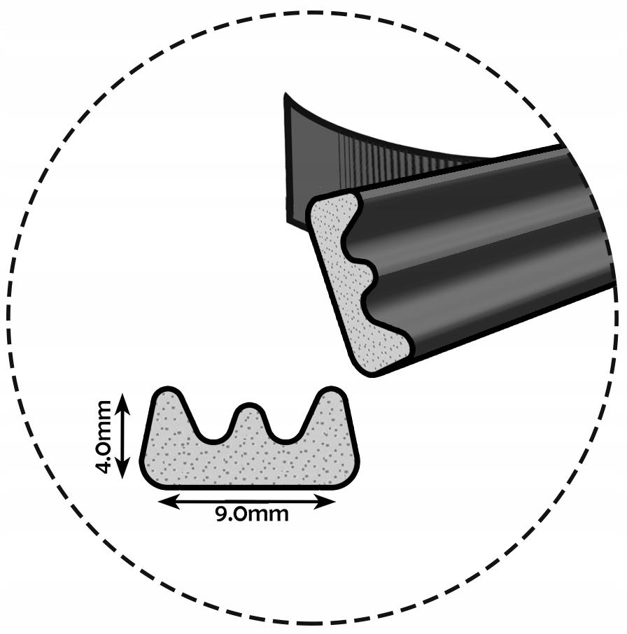 Self-adhesive door window seal E 9X4 mm BROWN