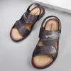 Leather Sandals for Men Summer Beach Shoes Men's Casual Slippers Non-slip Open-toe Sandals Shoes Male