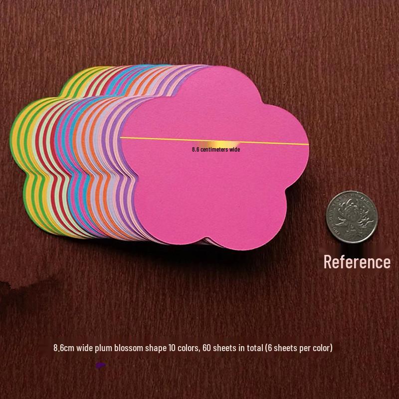 Carton colorat gros: Forme de Inimă, Stea, Floare de Prun și Rotunde pentru Origami și Meșteșuguri pentru Copii