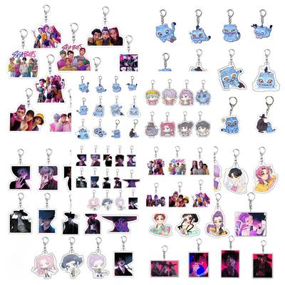 K-pop Demon HHunters Keychains Huntrix Korean Anime Cartoon Key Chains Kpop Backpack Hanging Pendant Ssaja Boyyys Keychain