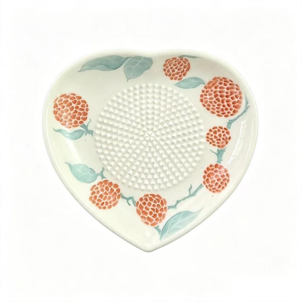 Food Grade Ceramic Ginger Grater Heart Shaped Grinding Tool Efficient Garlic Grater Plate Kitchen