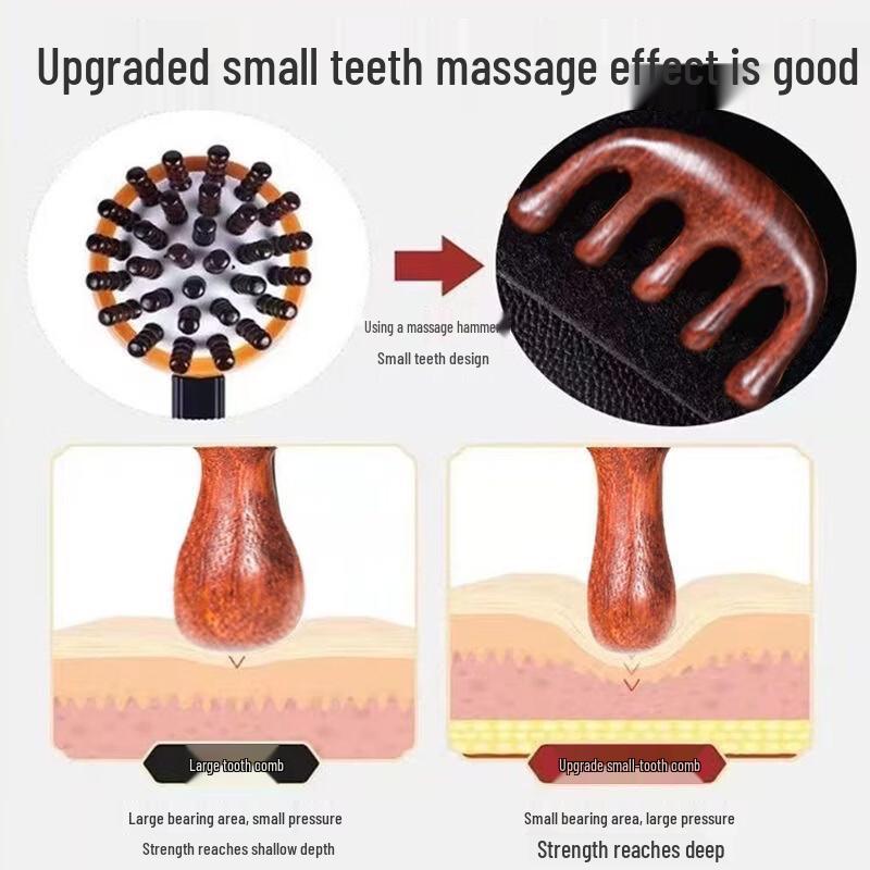 Sandalwood Five-Tooth Head Massage Comb