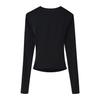 2025 Spring Women's European & American Style Cowl Neck Pleated Long Sleeve Nylon Top