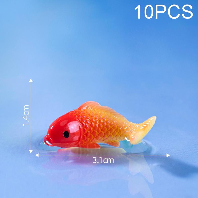 10Pcs DIY Decorative Goldfish Figurines Home Decor Dollhouse Miniature Model Fish Carp Simulation Animals Kids Toys