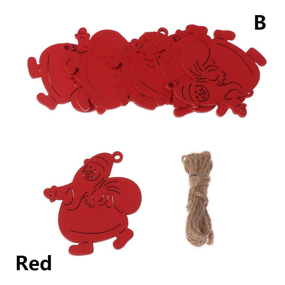 Drop Pendant Home Decor Xmas Hanging Santa/Elk/Angel Wooden Ornaments  Christmas Tree Decoration
