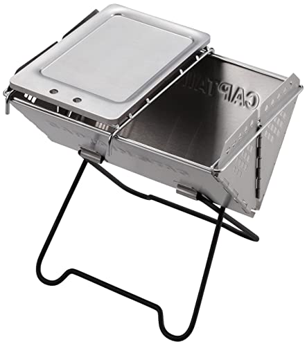 Captain Stag UG-1571 Silver Iron Plate, Extra Thick Stainless Steel Grill Plate, B6 Size, Made in Japan