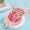 Heart-Shaped Pink Jewelry Box for Girls, Double-Layer with Mirror, Solid Color Storage for Ornaments.