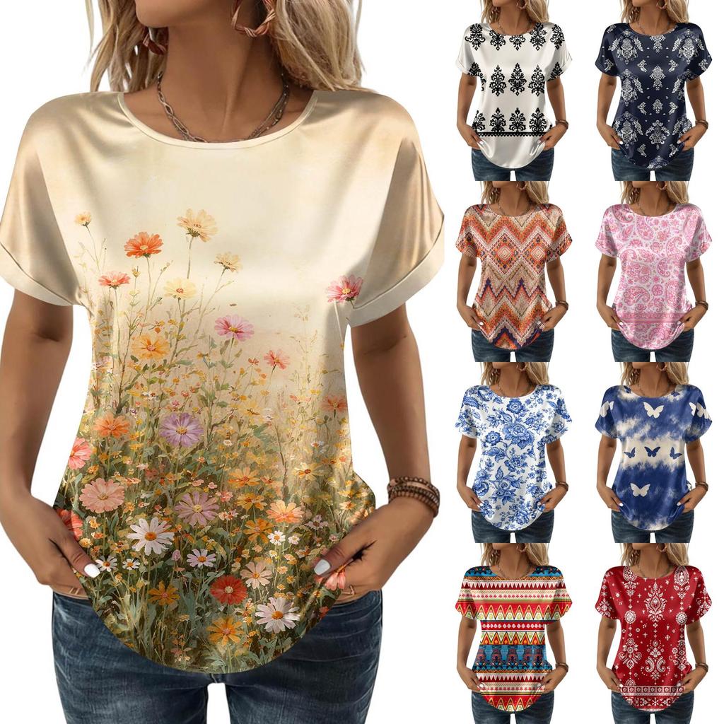 Women's Fashionable Casual Vintage Printed Top