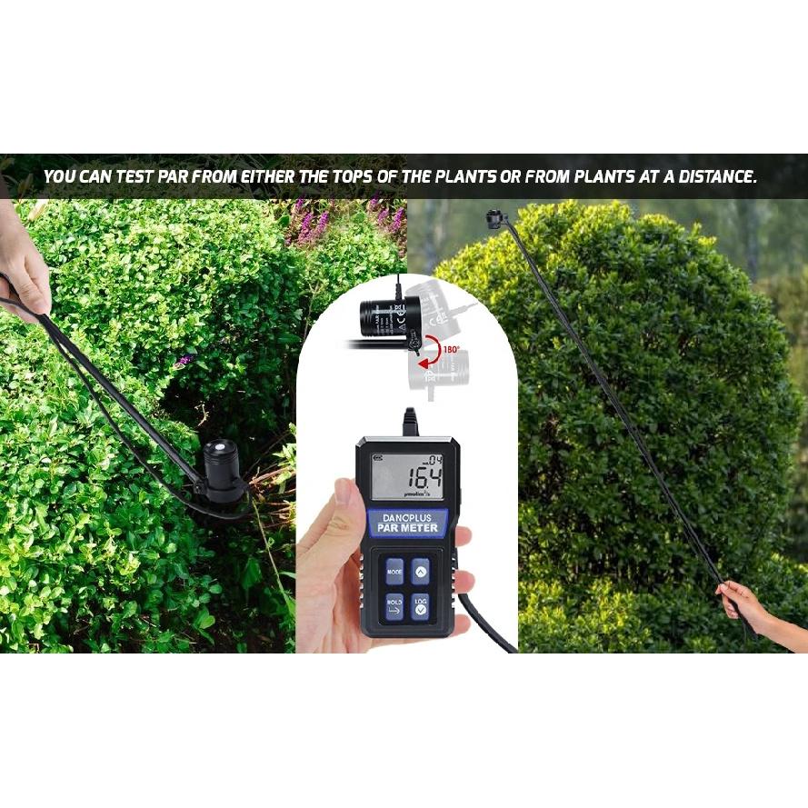 Advanced Quantumn PAR Meter Light Full-Spectrum PPFD Sensor Data Logger for Grow Light Greenhouse Grow Room Plants Indoor Outdoo