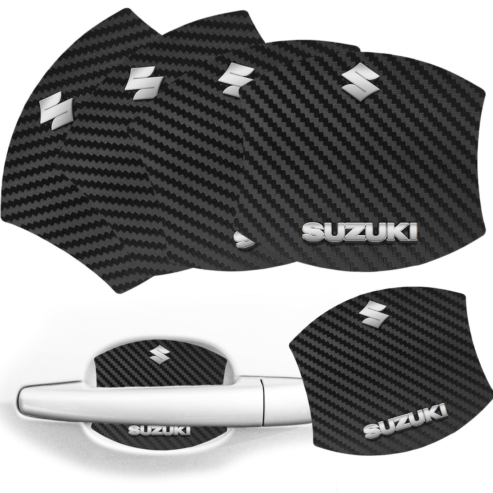 

MANASU Car Door Handle Universal Fit for Multiple Carbon Fiber Door Knob Scratch Protection 2 Spare Protectors, Magnetic, Scratch-Resistant, Vehicles,