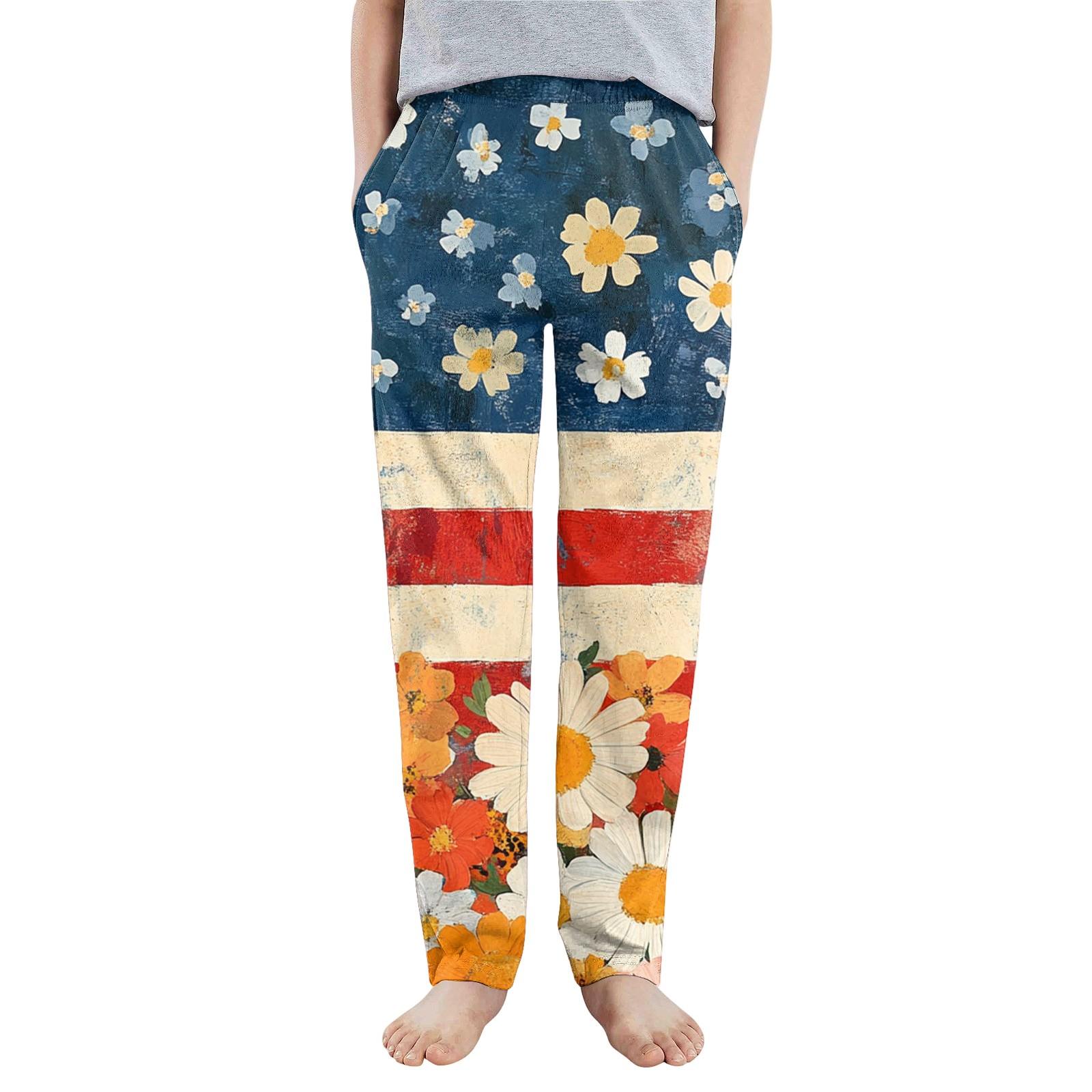 

Детские спортивные повседневные брюки с принтом на карманах для мальчиков и девочек в честь Дня независимости 100 киноварь