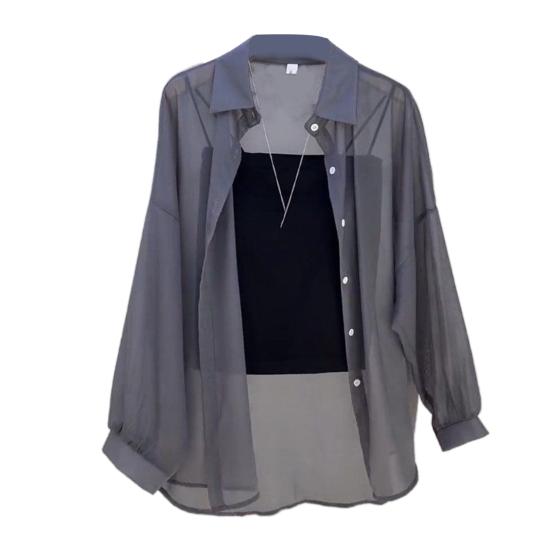 Women's Spring Summer Shirt Sheer Summer Shirt Loose Large Size Shirt