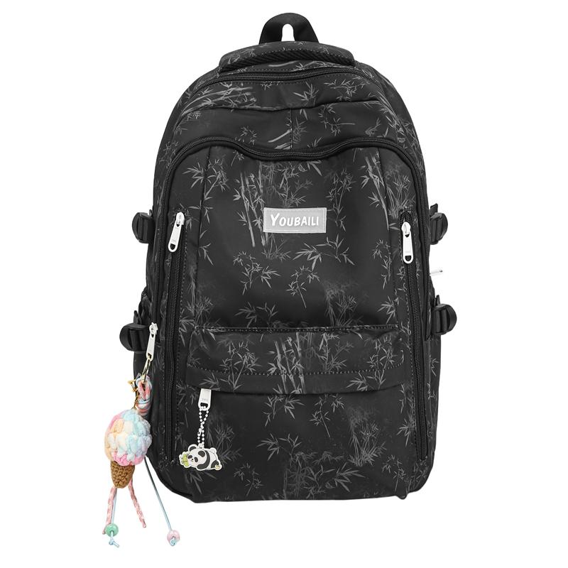 Bamboo Printed Backpack Junior High School Student Schoolbag Lightweight Large Capacity Backpack