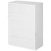 Commode 6 Drawers Storage Furniture Without Handles Minimalist Design 80 X 39 X 115 Cm White