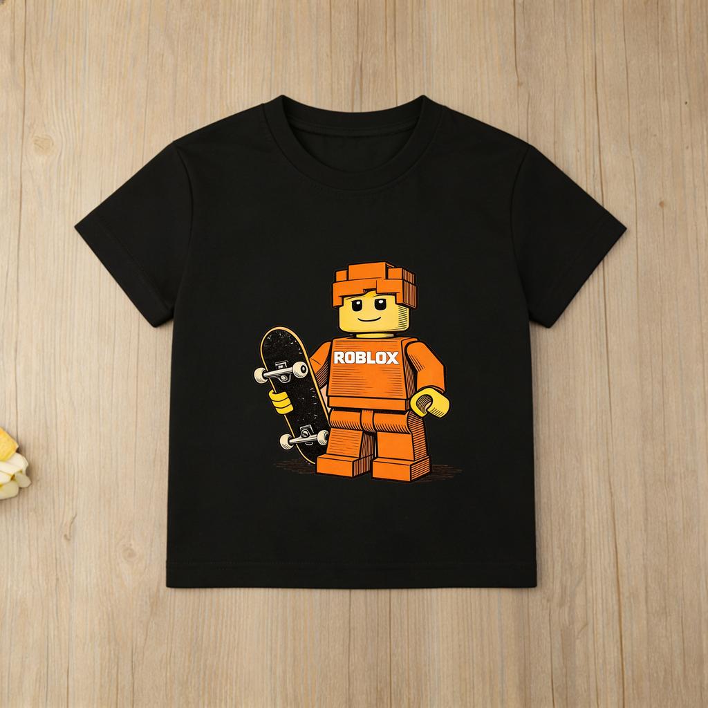 Roblox RRix Cartoon Print Kids TShirt Cool Game Character Short Sleeve Casual Tops for Boys Girls