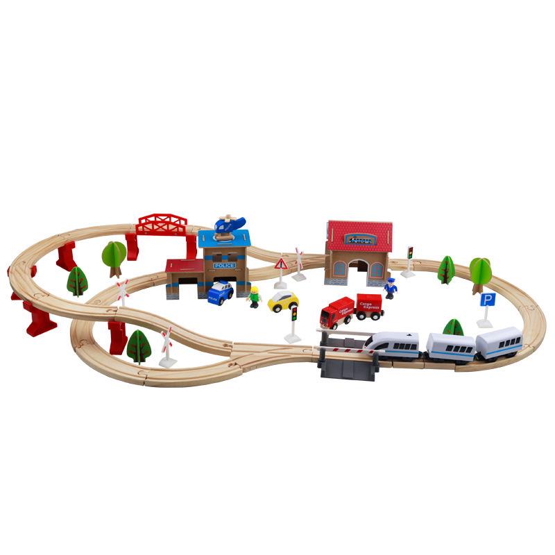 88-Piece Wooden Train and Farm Set for Kids, Educational Toy for Ages 3+