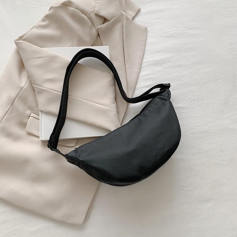 

Vintage Stylish Dumpling Bag For Women In Black White Green Purple Canvas Material чёрный