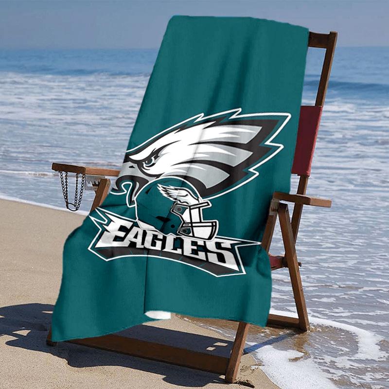proof beach towel with Philadelphia Eagles LOGO pattern - soft,absorbent,quick-drying,machine washable - perfect for swimming,camping,bathing