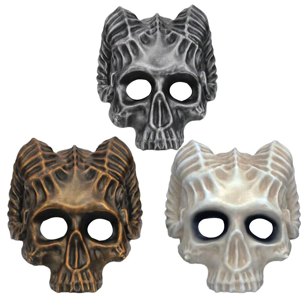 Sinister Character Costume Mask Featuring Spooky Resin Design For Halloween And Carnival