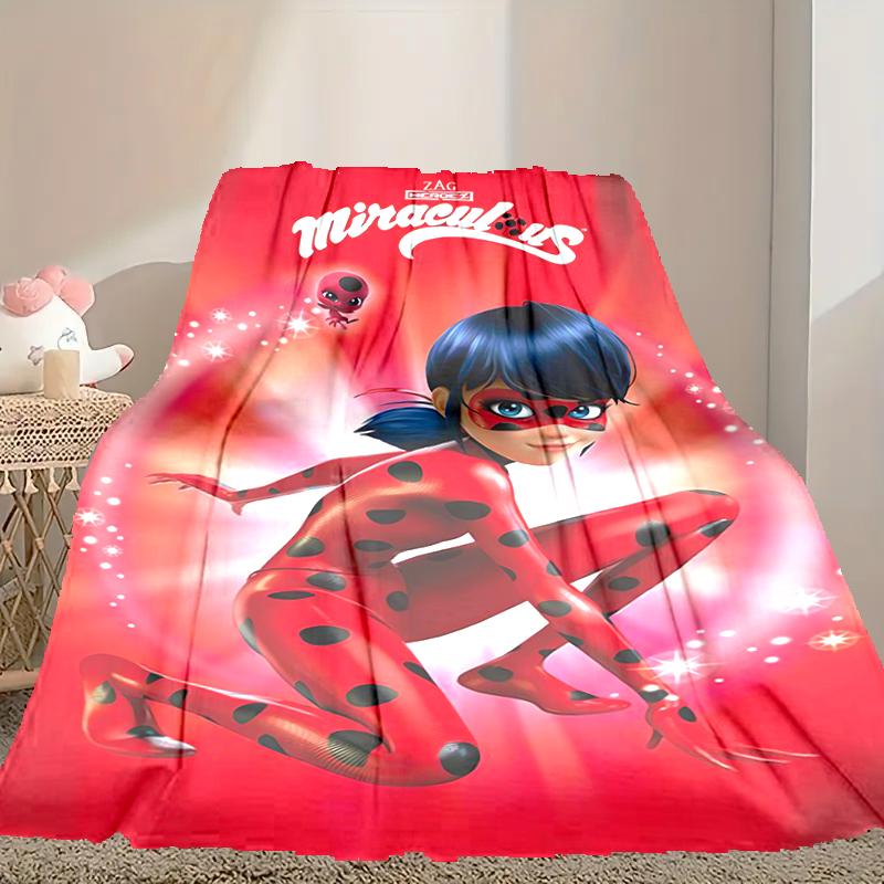 [1pc Ladybug Blanket] All-Season Blanket - Cozy Blanket for Sofa Couch Home Decoration, Digital Printed Nap Blanket