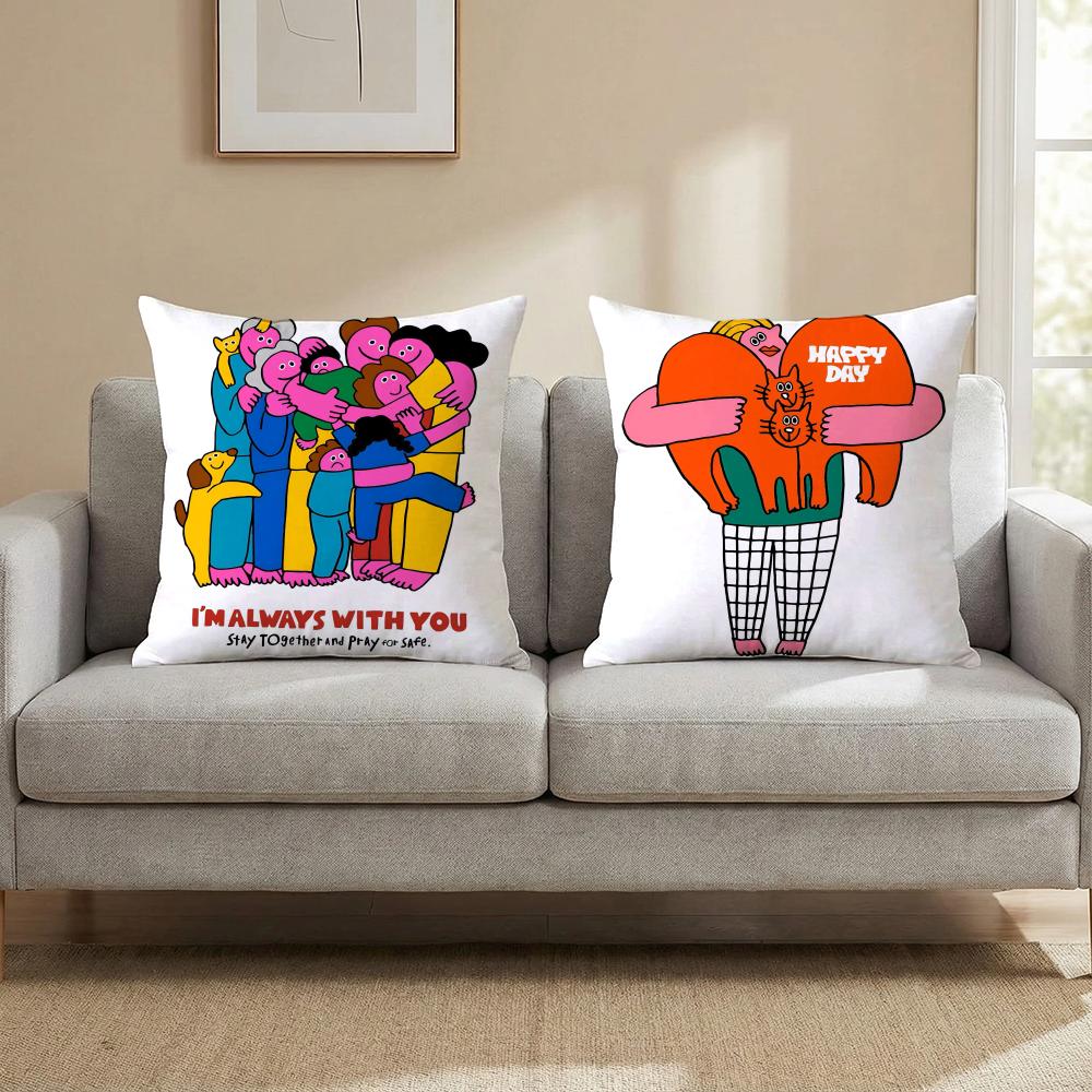 Embrace Creativity Cushion Cover Multi-Scene Pillow Cover for Home & Car - Reversible, Soft & Durable for Daily Use