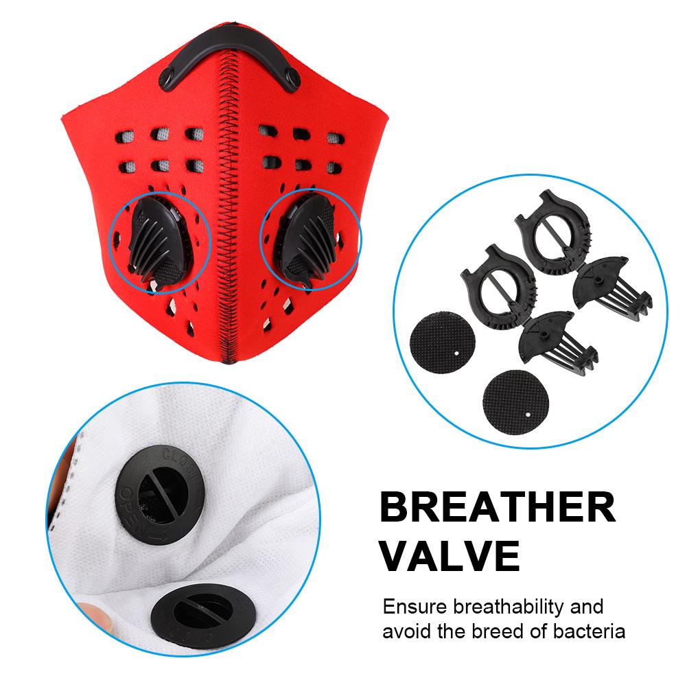   Warm Anti Dust Pollution Dustproof Filter Half Face Mask for Outdoor Cycling(Red)