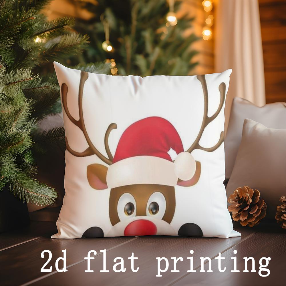 Home Decor Christmas Animal Pattern Pillowcase Suitable For Sofa Bedroom Car Pillow Cover Cushion Rectangular Back Cushion